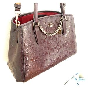 COACH patent leather shoulder bag/satchel.